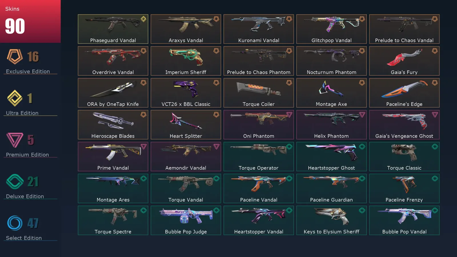 [Valorant] | EU | Level 123 | Gold 3 | 29 Agents | 90 Skins — Valorant account