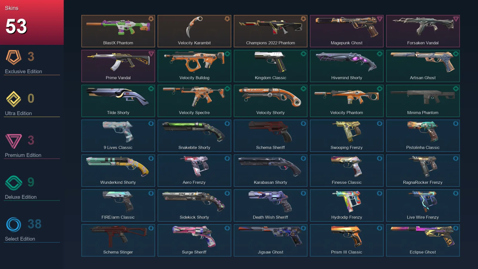 EU | Lv403 | Unranked | 53 Skin | 24 Agent | 106 Buddy