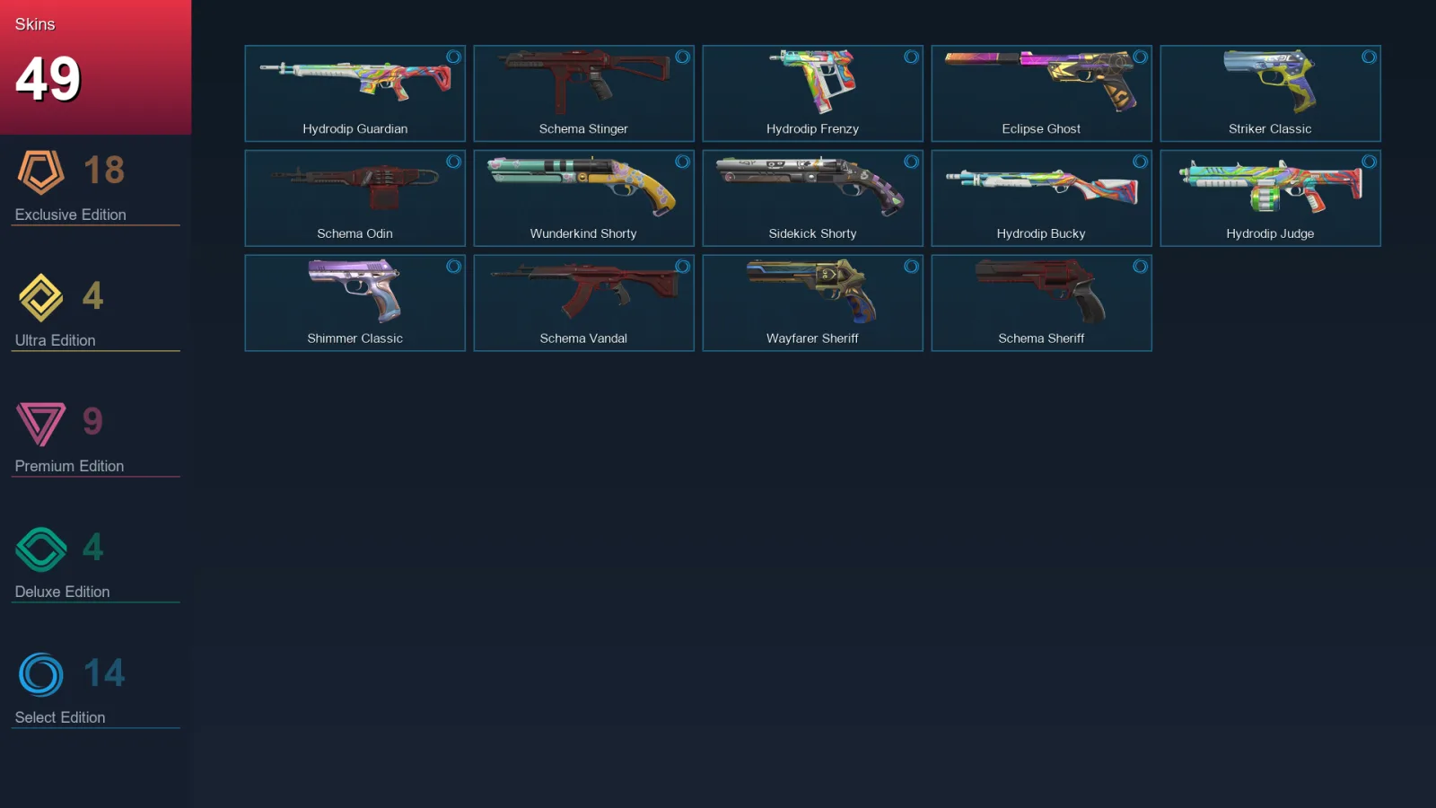 AP | Lv180 | Unranked | 49 Skin | 27 Agent | 81 Buddy