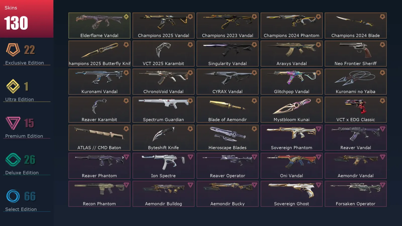 [Valorant] | EU | Level 335 | 28 Agents | 130 Skins — Valorant account