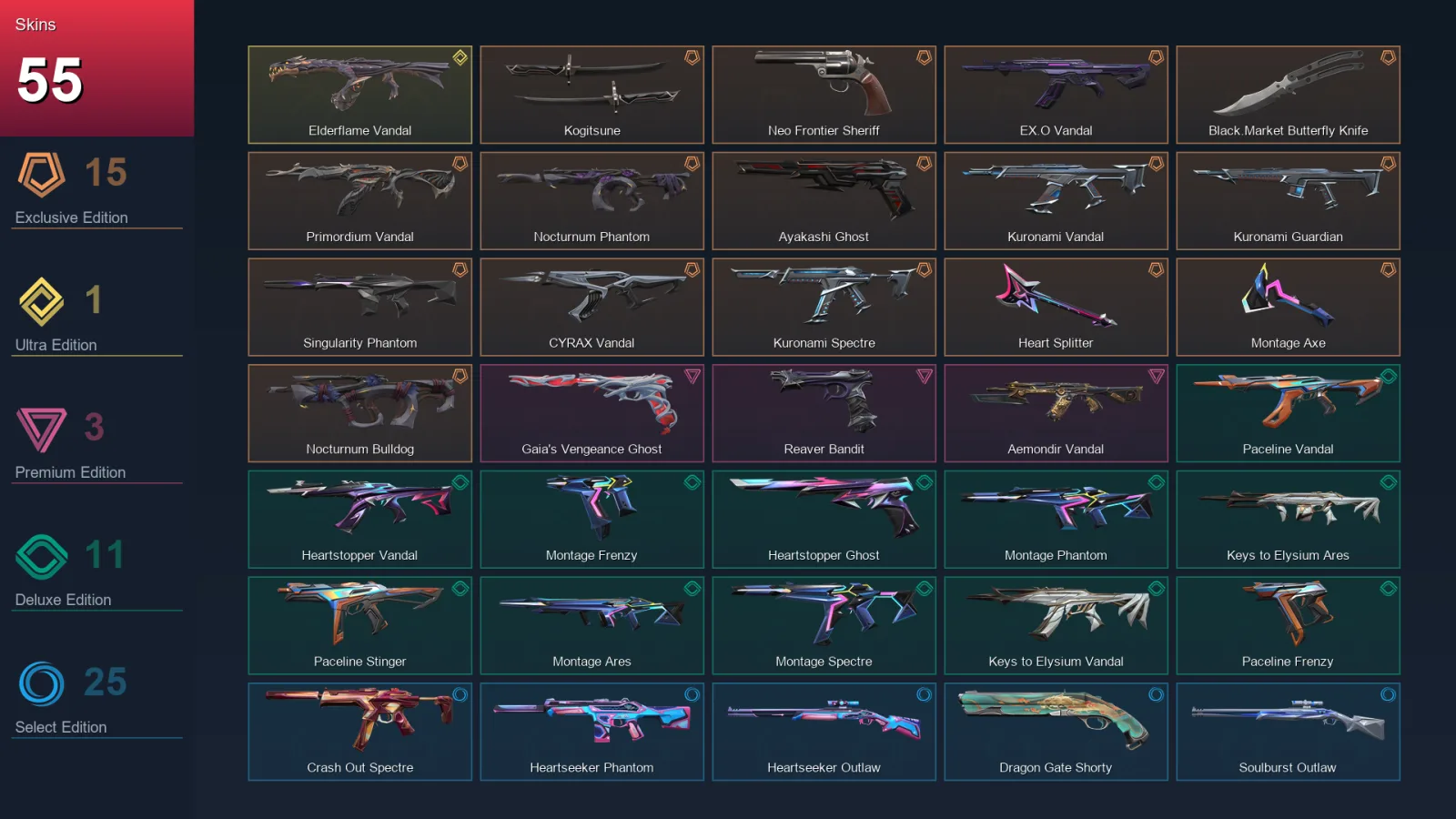 EU | Lv57 | Bronze II | 55 Skin | 20 Agent | 34 Buddy
