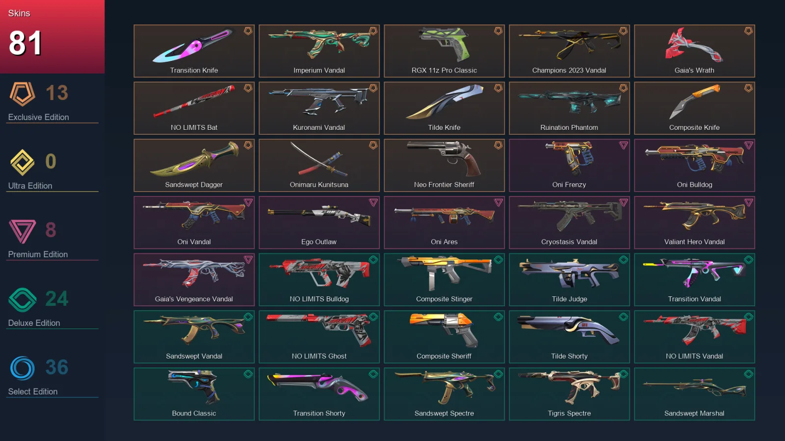 EU | Lv117 | Unranked | 81 Skin | 24 Agent | 66 Buddy — Valorant account