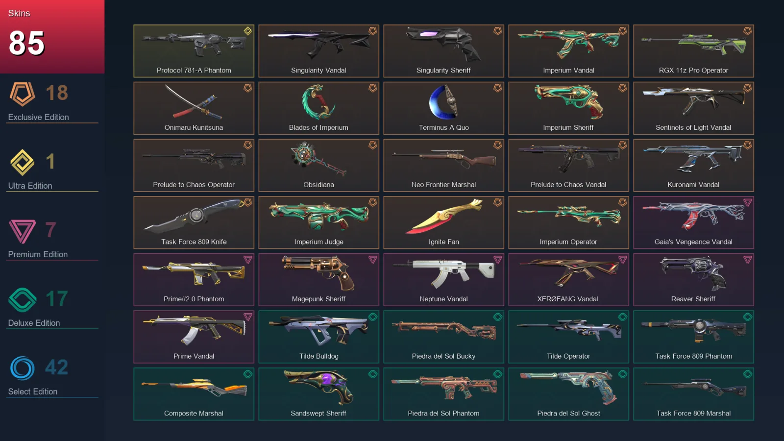 NA | Lv159 | Unranked | 85 Skin | 25 Agent | 78 Buddy