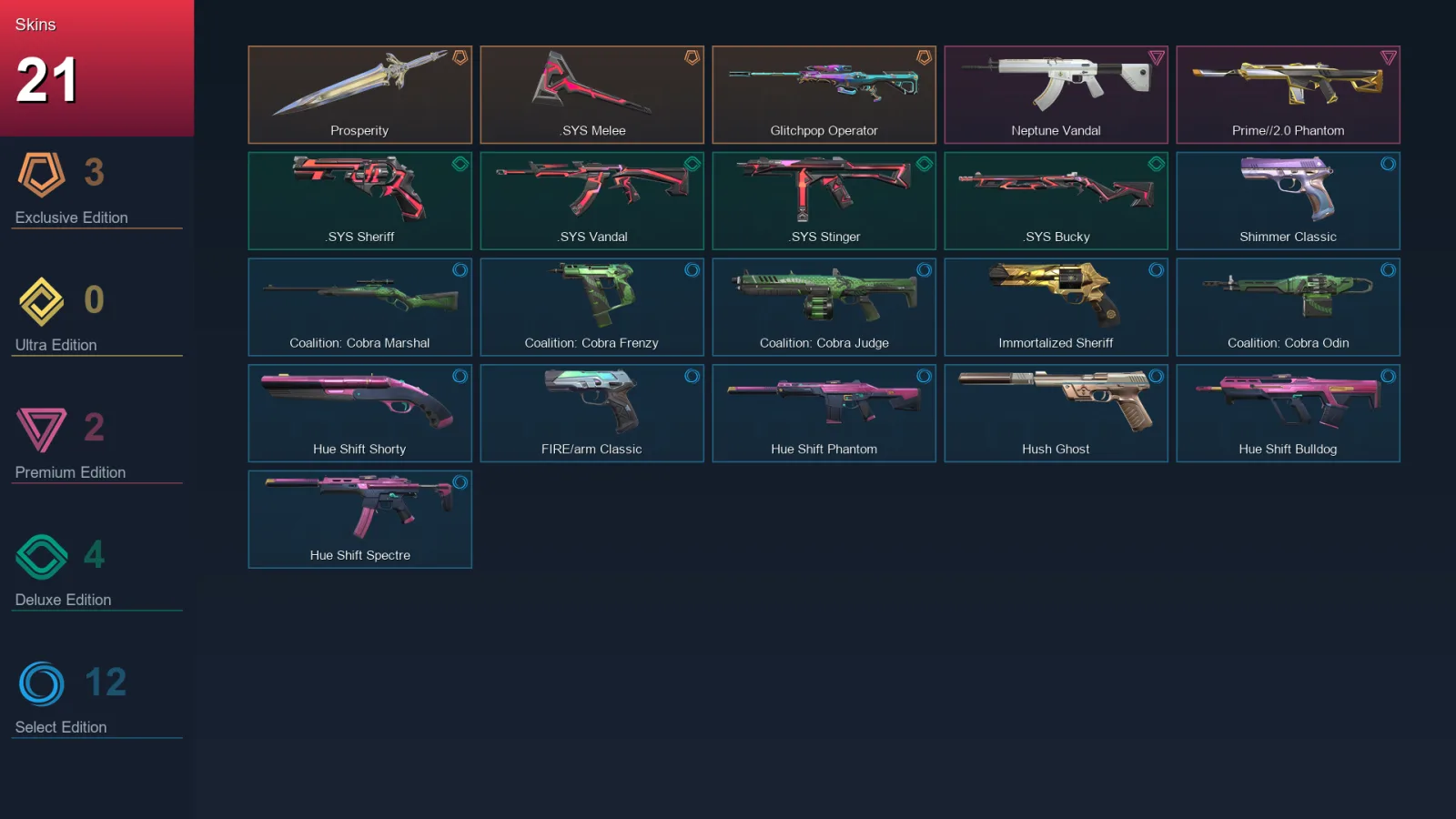 AP | Lv95 | Unranked | 21 Skin | 23 Agent | 34 Buddy