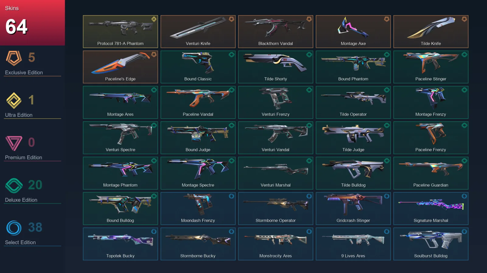 AP | Lv99 | Unranked | 64 Skin | 29 Agent | 70 Buddy