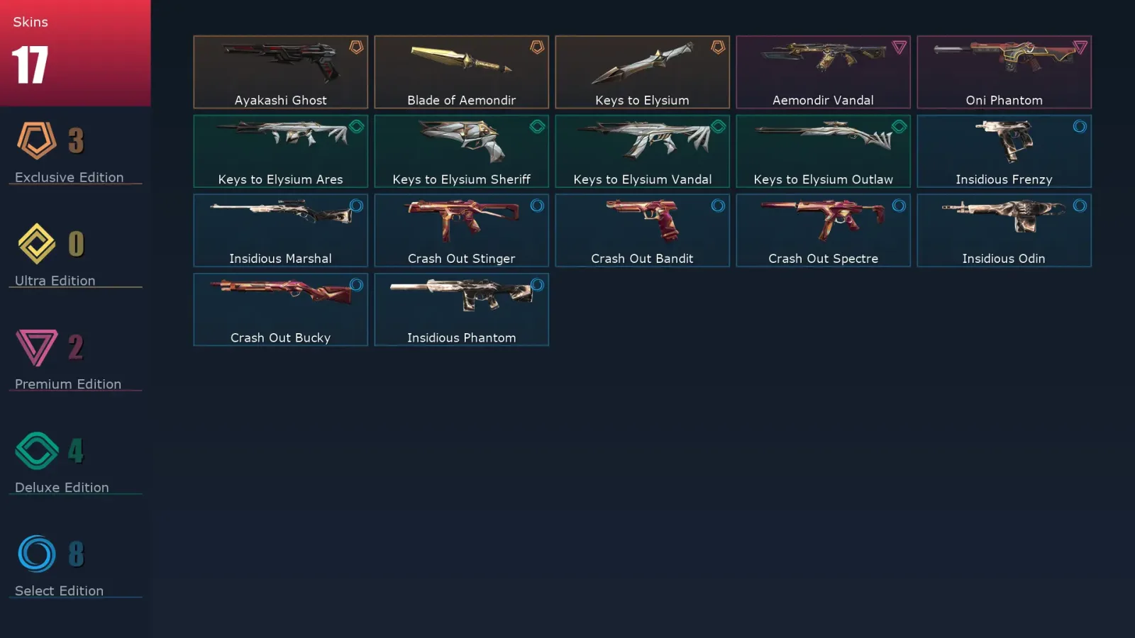 [Valorant] | EU | Level 28 | Gold 1 | 11 Agents | 17 Skins — Valorant account