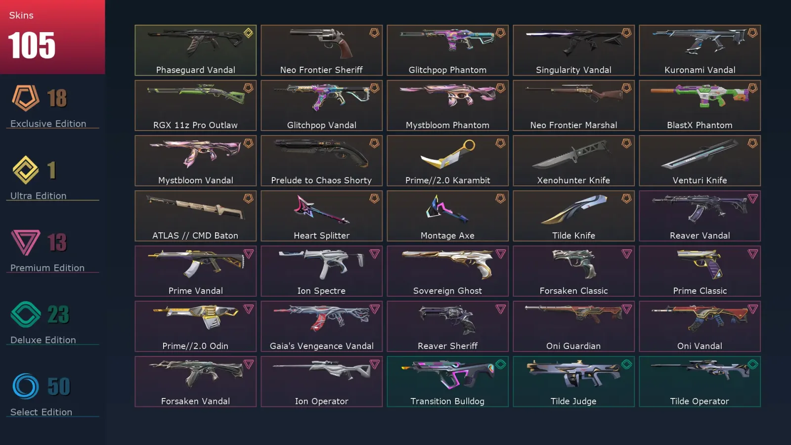 [Valorant] | EU | Level 189 | Diamond 2 | 29 Agents | 105 Skins — Valorant account