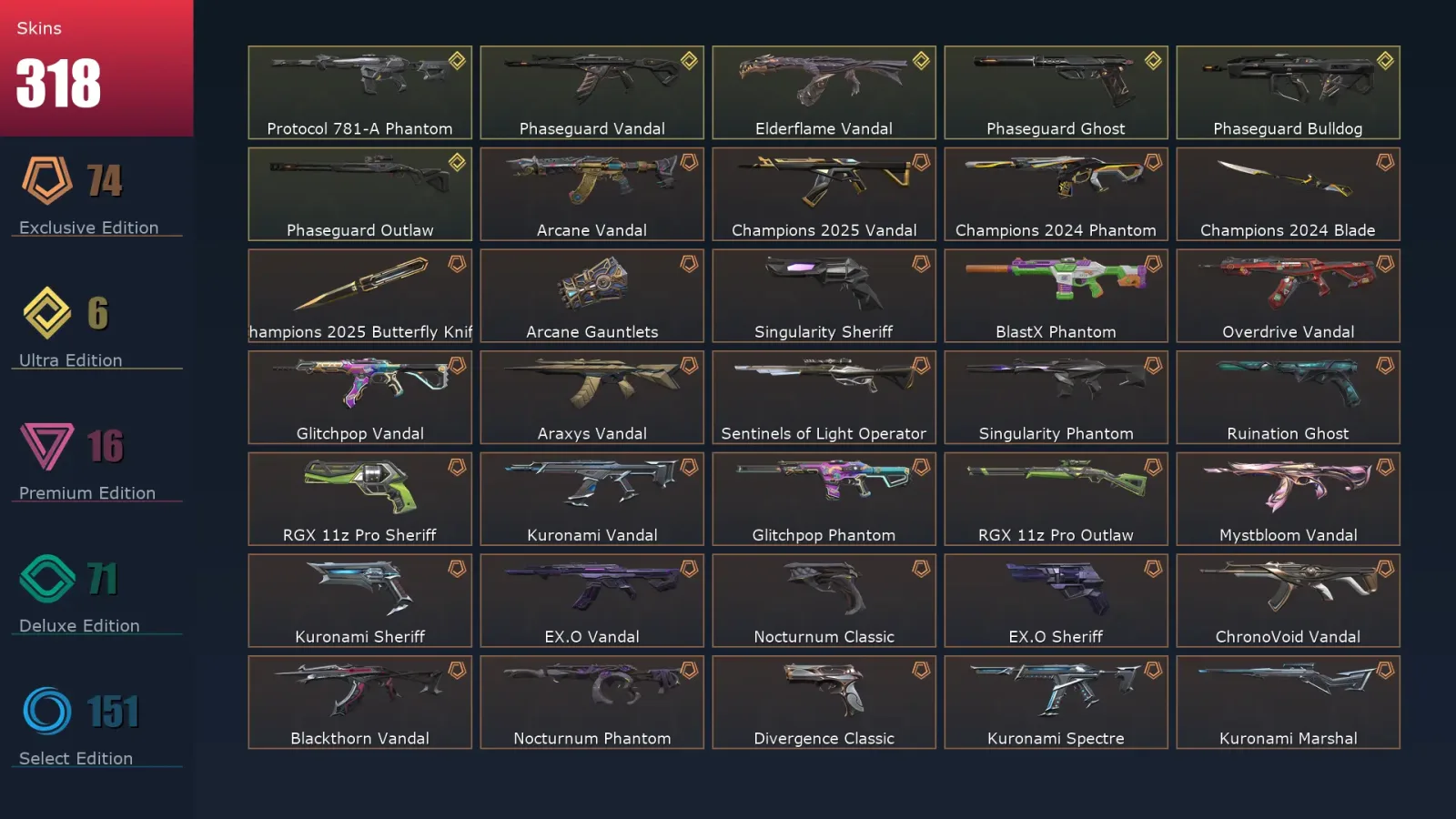 [Valorant] | EU | Level 500 | Diamond 3 | 29 Agents | 318 Skins — Valorant account