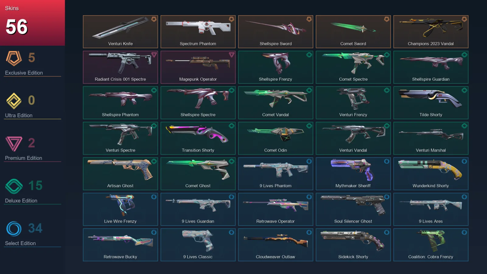AP | Lv195 | Unranked | 56 Skin | 25 Agent | 100 Buddy — Valorant account