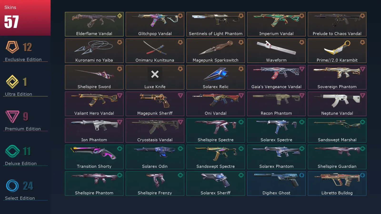 [Valorant] | EU | Level 138 | Ascendant 1 | 29 Agents | 57 Skins — Valorant account