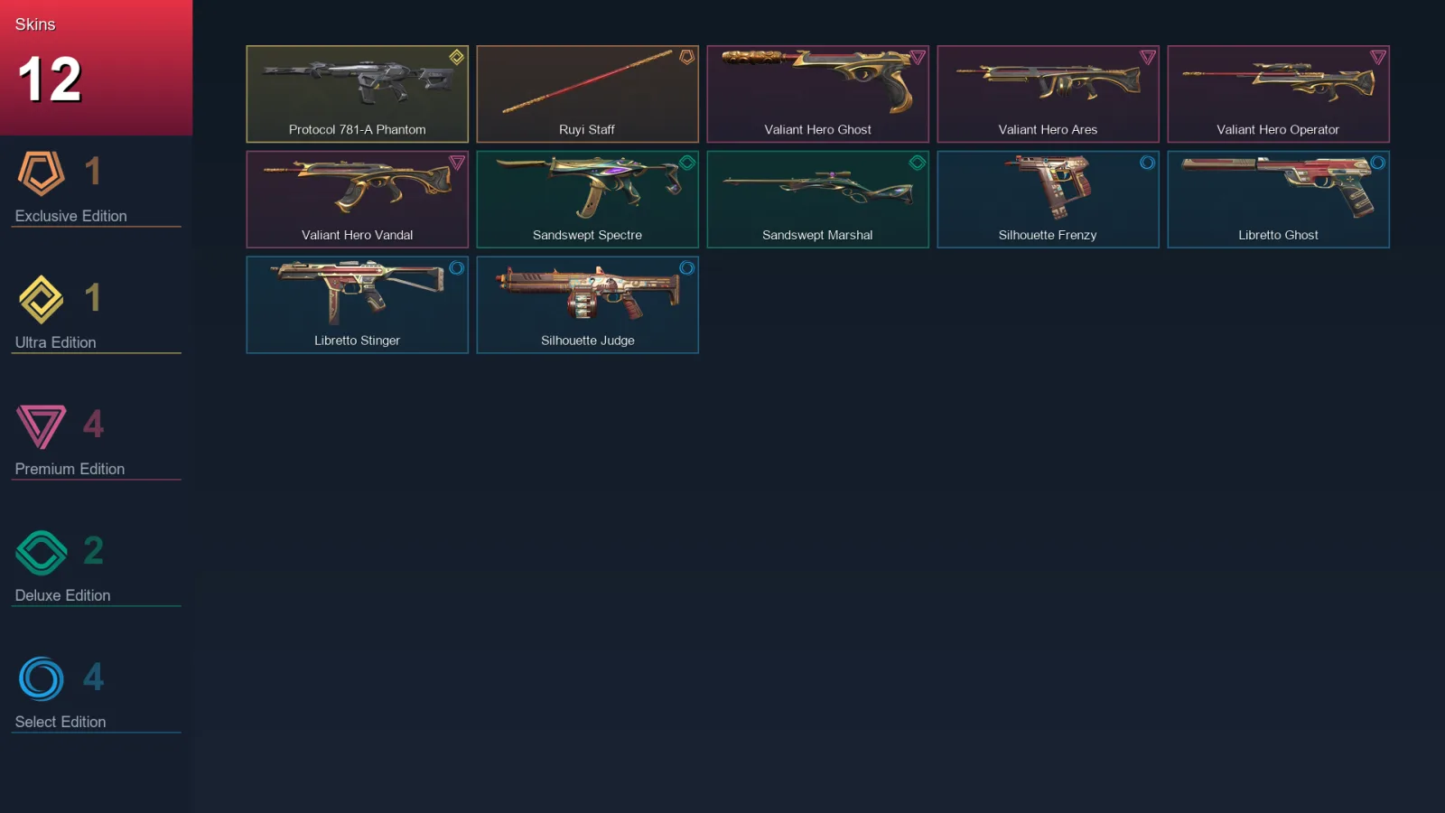 EU | Lv30 | Unranked | 12 Skin | 12 Agent | 14 Buddy