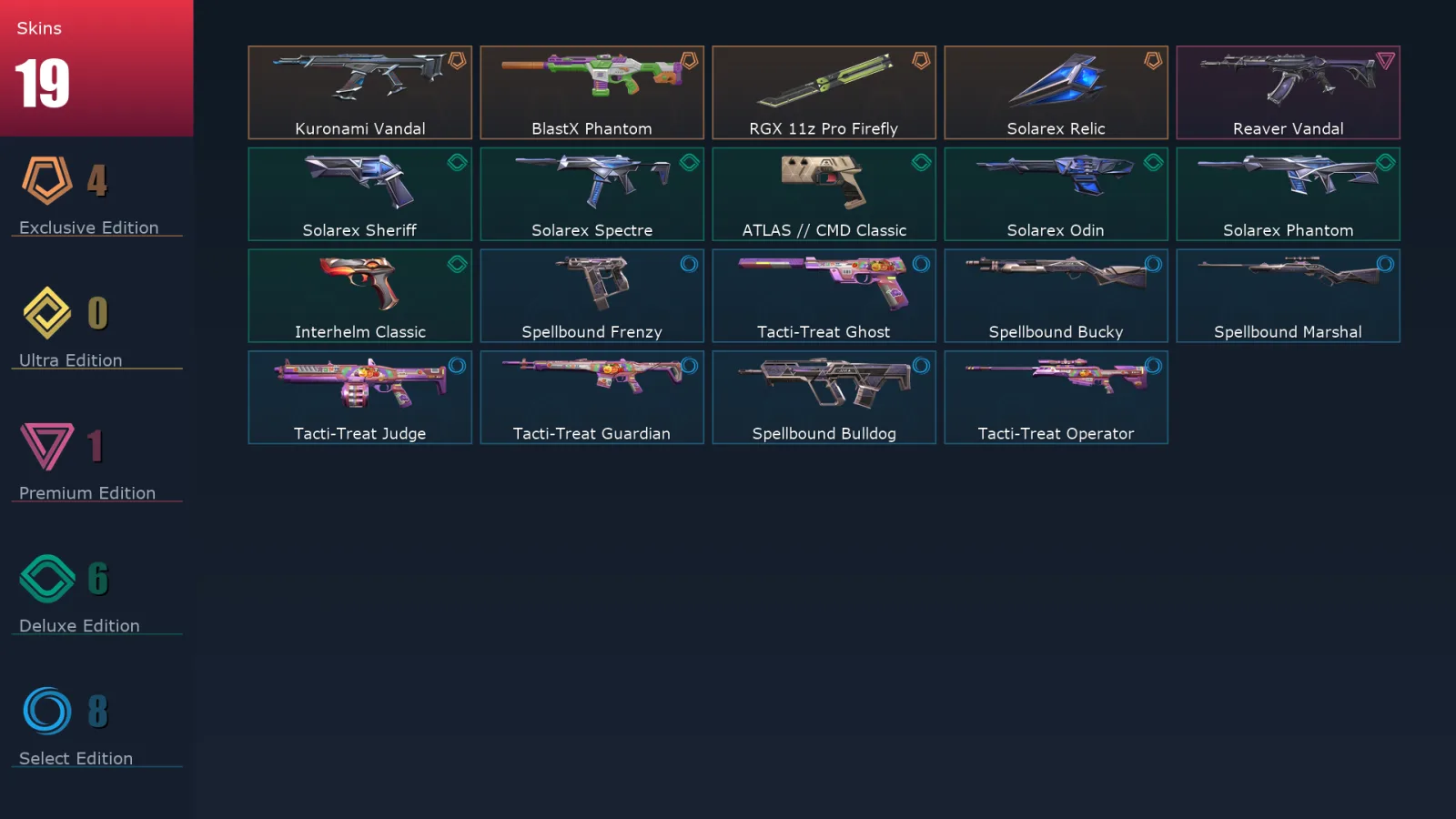 [Valorant] | EU | Level 58 | 19 Agents | 19 Skins