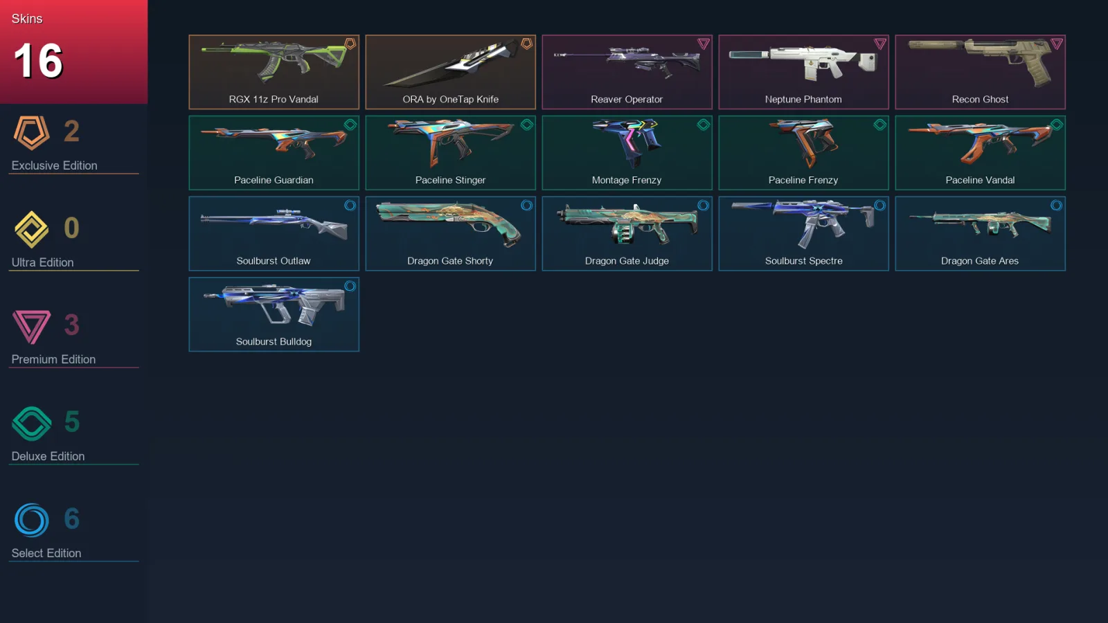 EU | Lv36 | Gold II | 16 Skin | 13 Agent | 14 Buddy