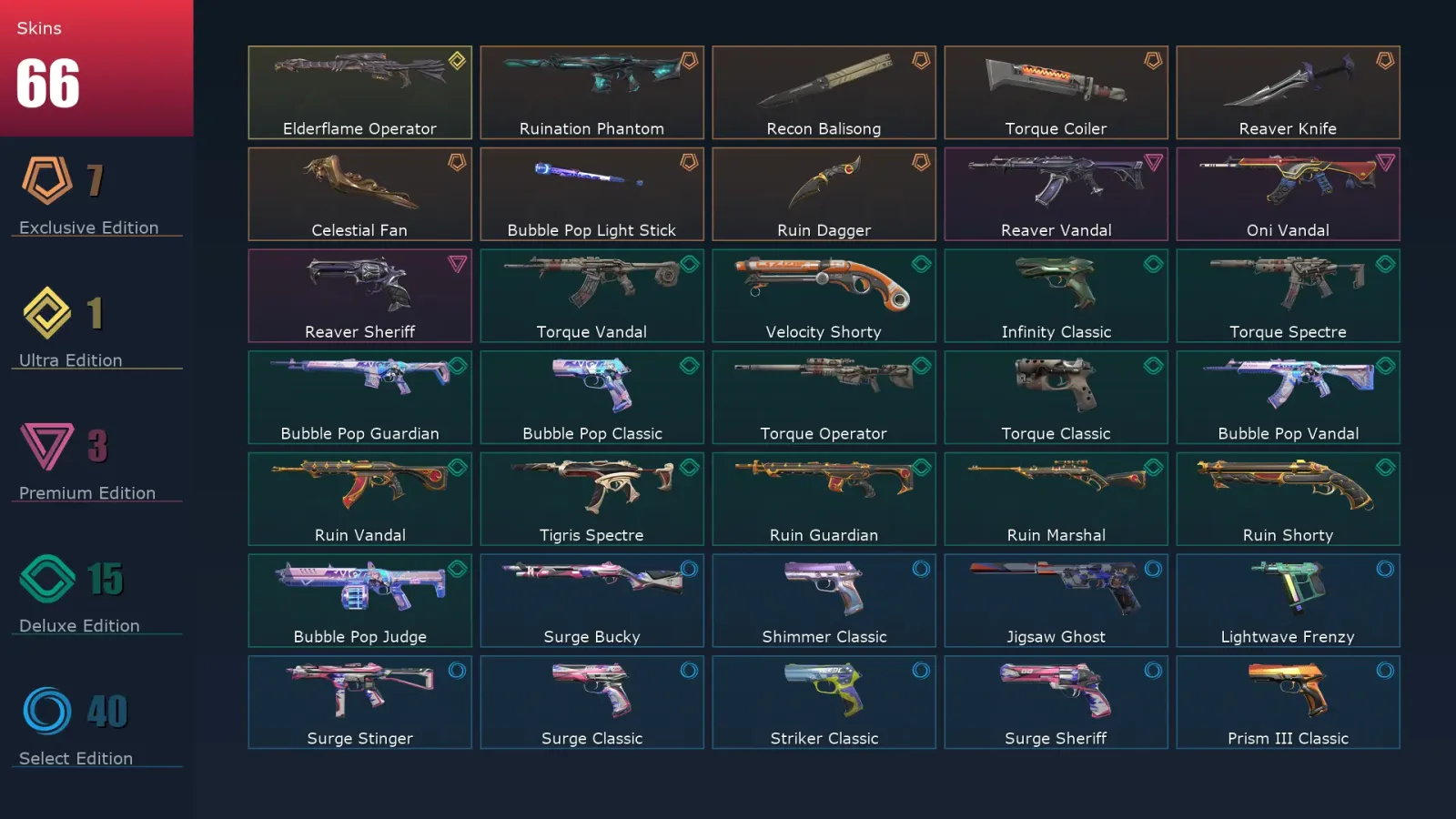 [Valorant] | EU | Level 366 | 29 Agents | 66 Skins