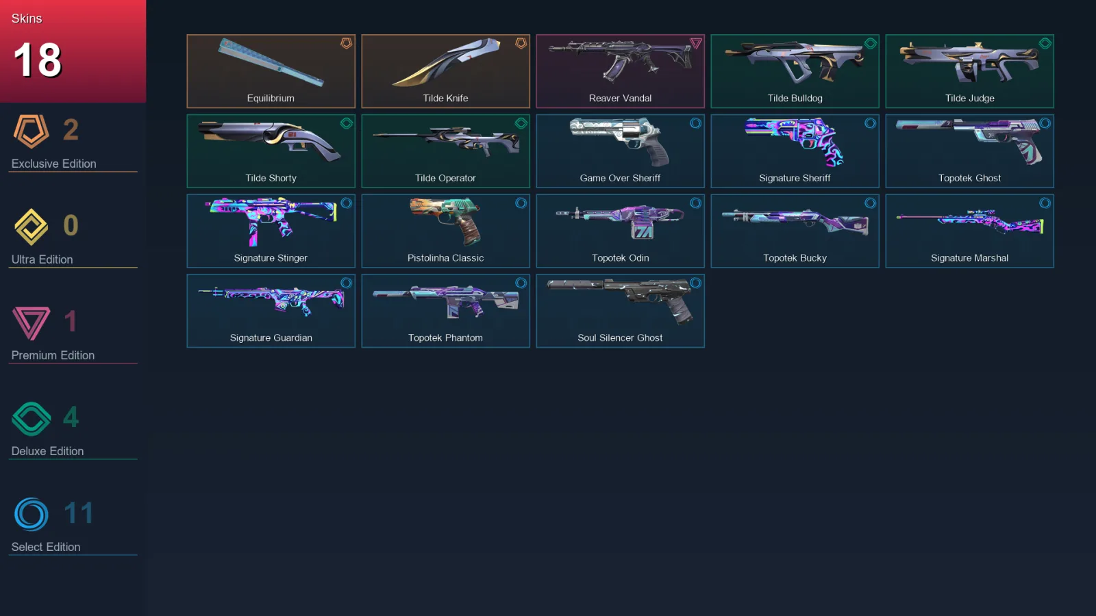 AP | Lv126 | Unranked | 18 Skin | 26 Agent | 65 Buddy — Valorant account