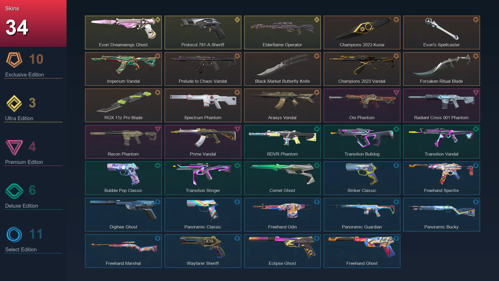 EU | Lv157 | Unranked | 34 Skin | 25 Agent | 68 Buddy — Valorant account