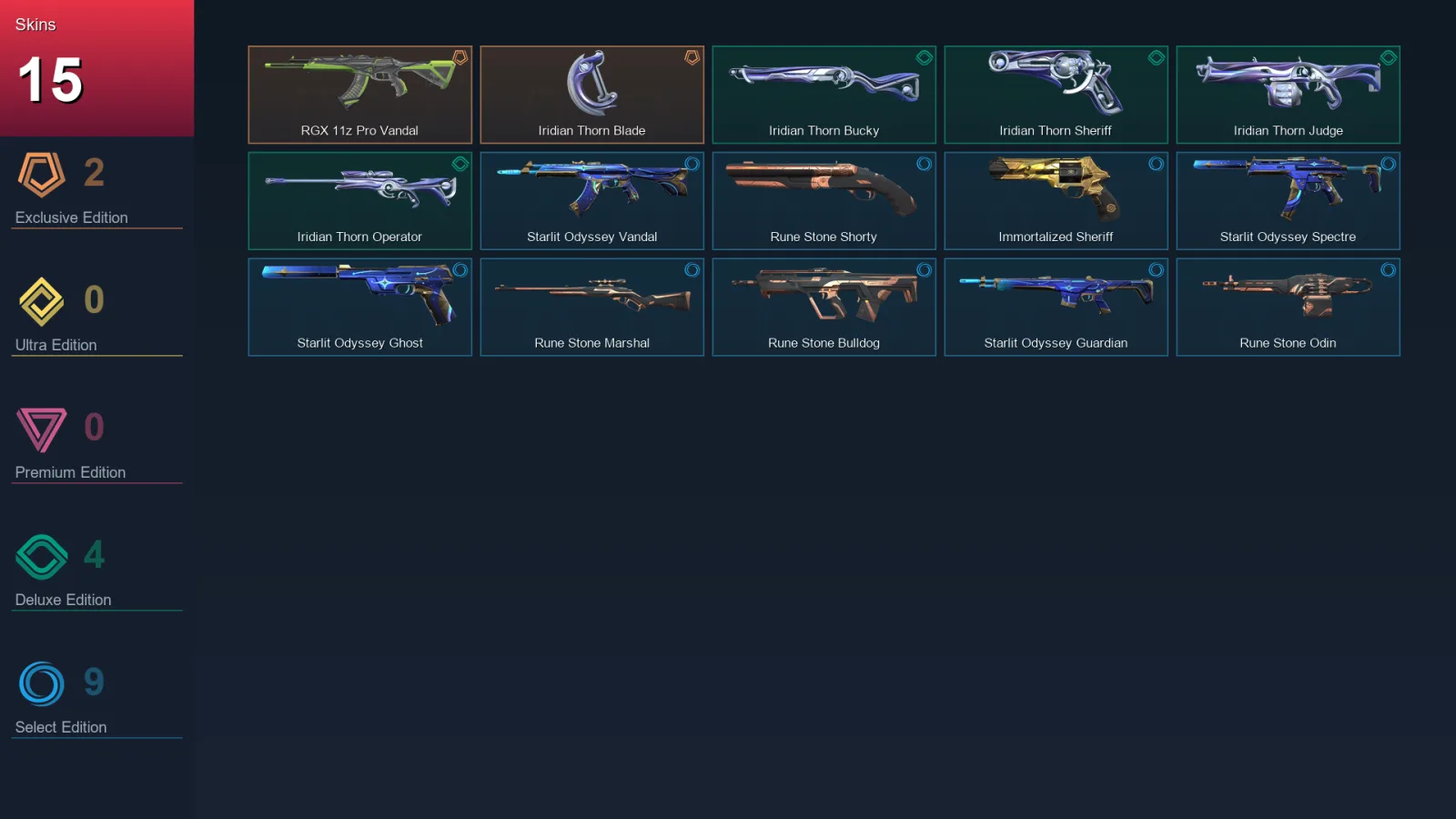 EU | Lv71 | Unranked | 15 Skin | 24 Agent | 27 Buddy