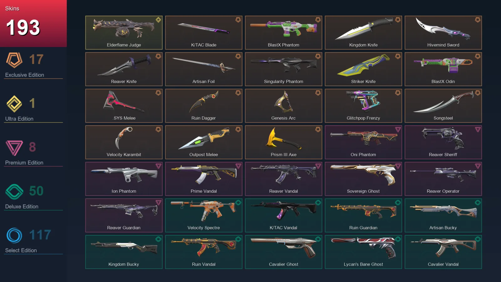 BR | K/TAC Blade | BlastX Phantom | Kingdom Knife | Hivemind Sword | 193 Skin | 26 Agent | 194 Buddy | Lv393