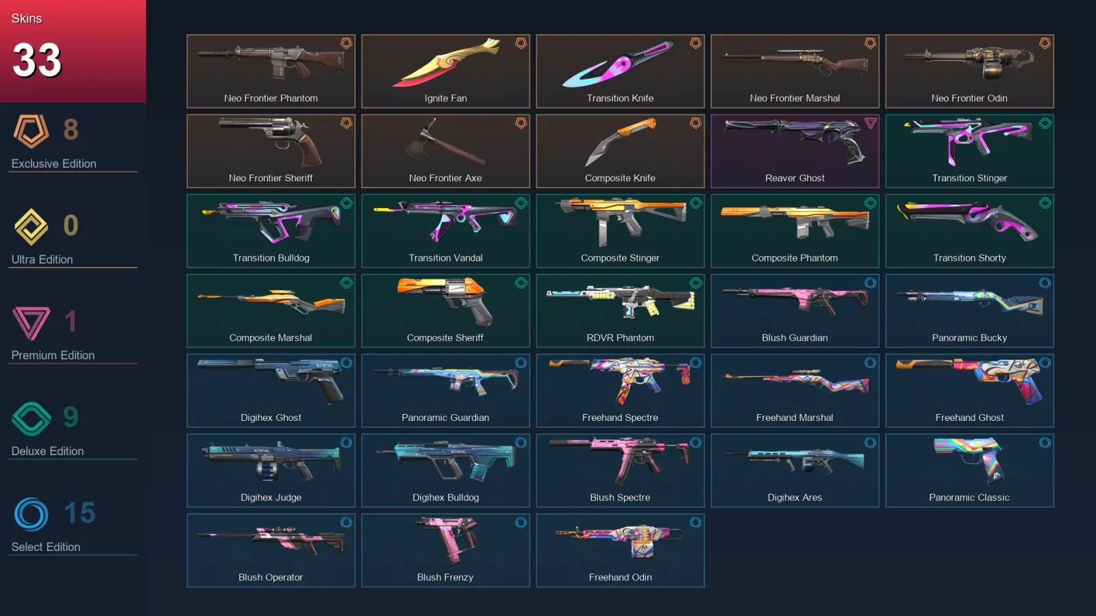 AP | Lv56 | Unranked | 33 Skin | 21 Agent | 32 Buddy — Valorant account