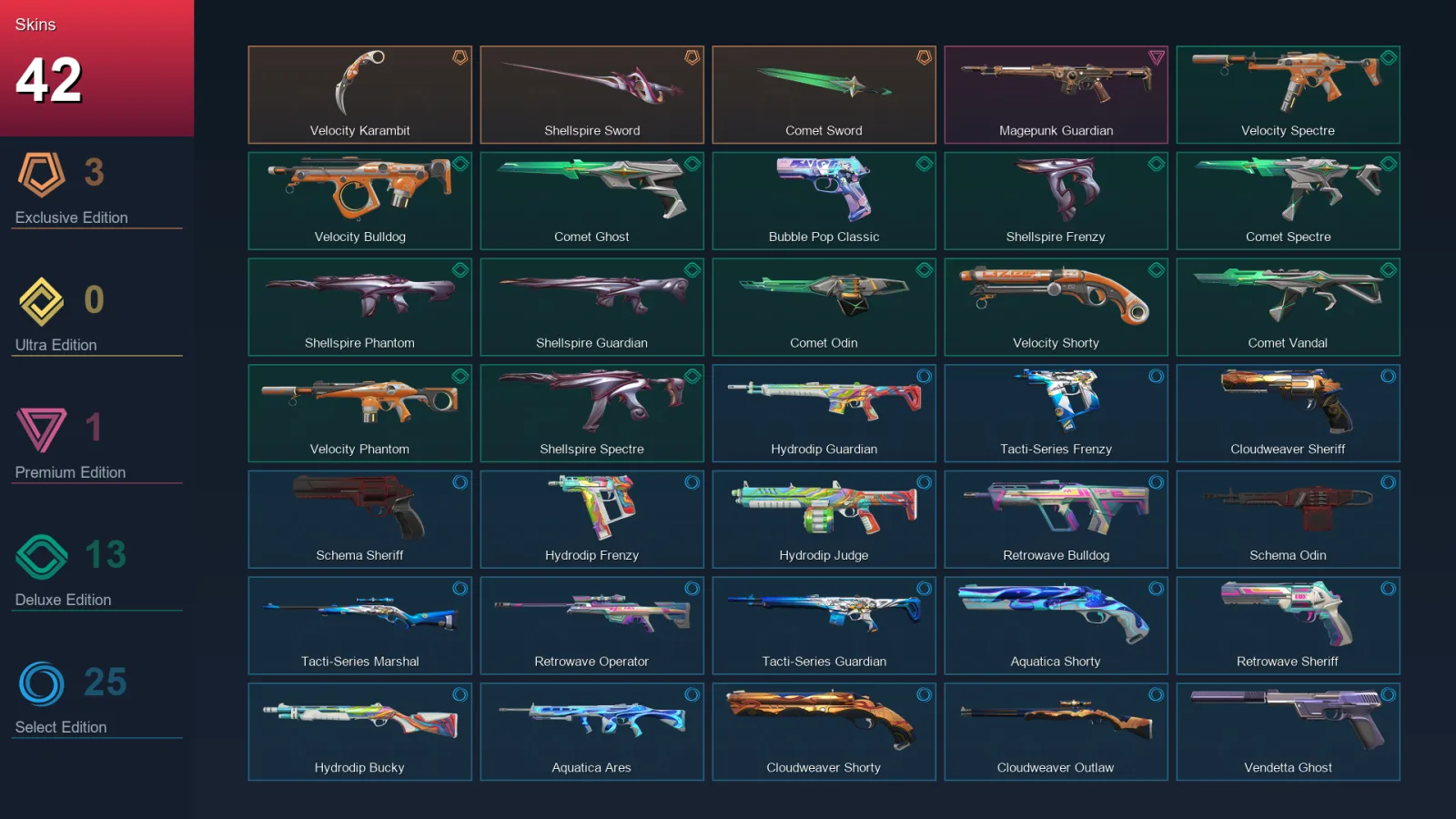 AP | Lv137 | Unranked | 42 Skin | 25 Agent | 72 Buddy