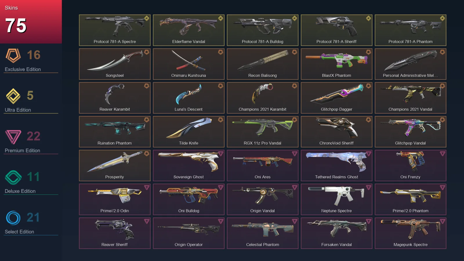 NA | Lv115 | Unranked | 75 Skin | 25 Agent | 61 Buddy