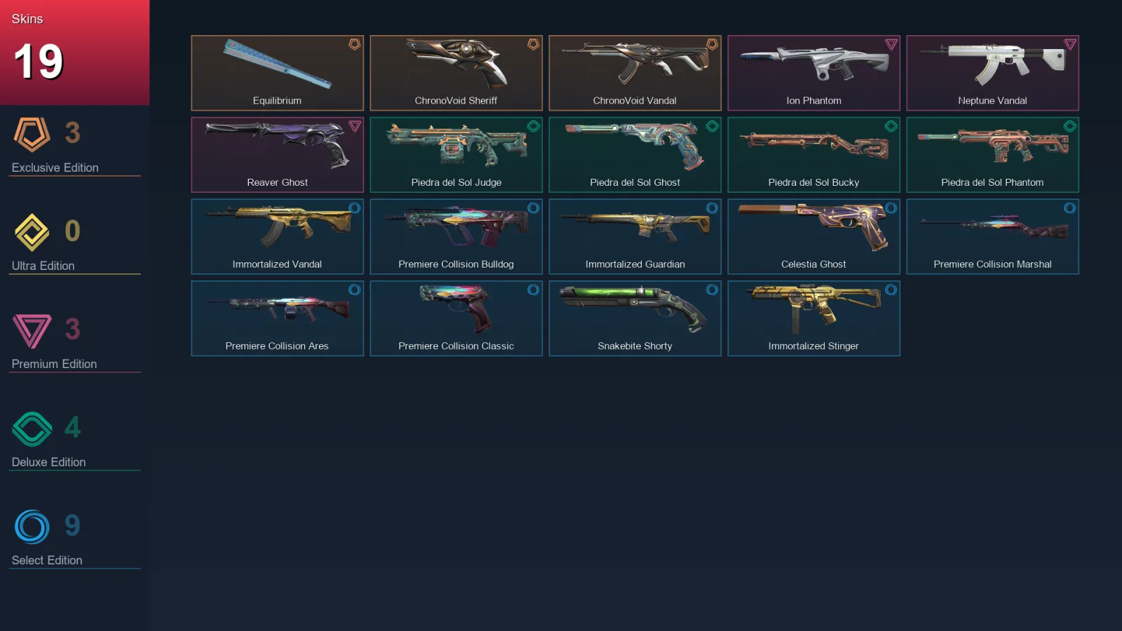 EU | Lv99 | Unranked | 19 Skin | 28 Agent | 51 Buddy