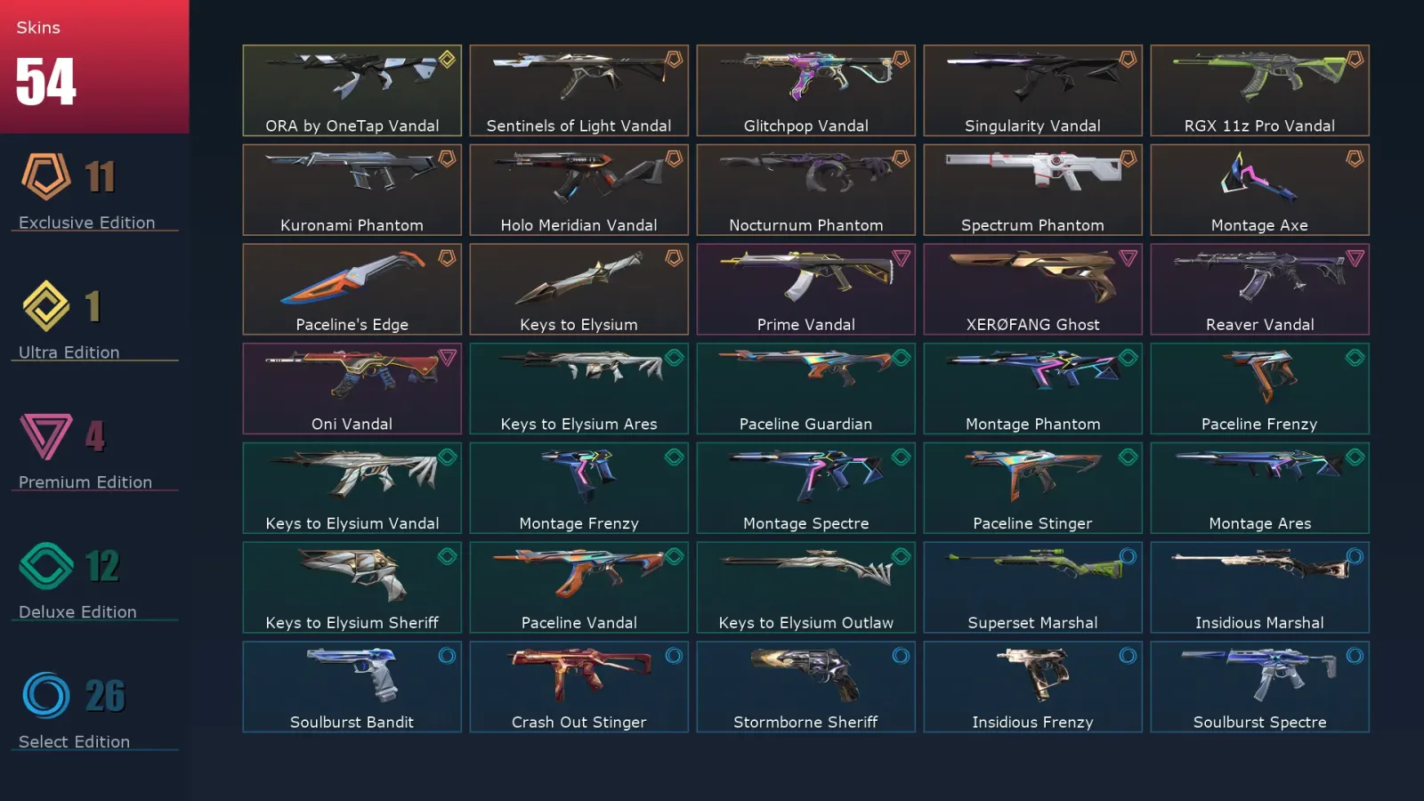[Valorant] | EU | Level 67 | Silver 2 | 13 Agents | 54 Skins — Silver Valorant