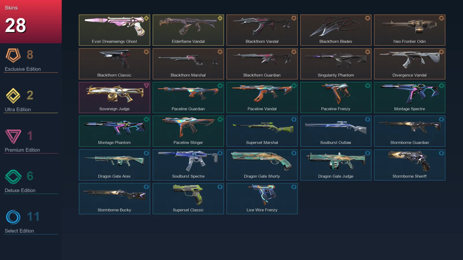 AP | Lv79 | Unranked | 28 Skin | 21 Agent | 53 Buddy