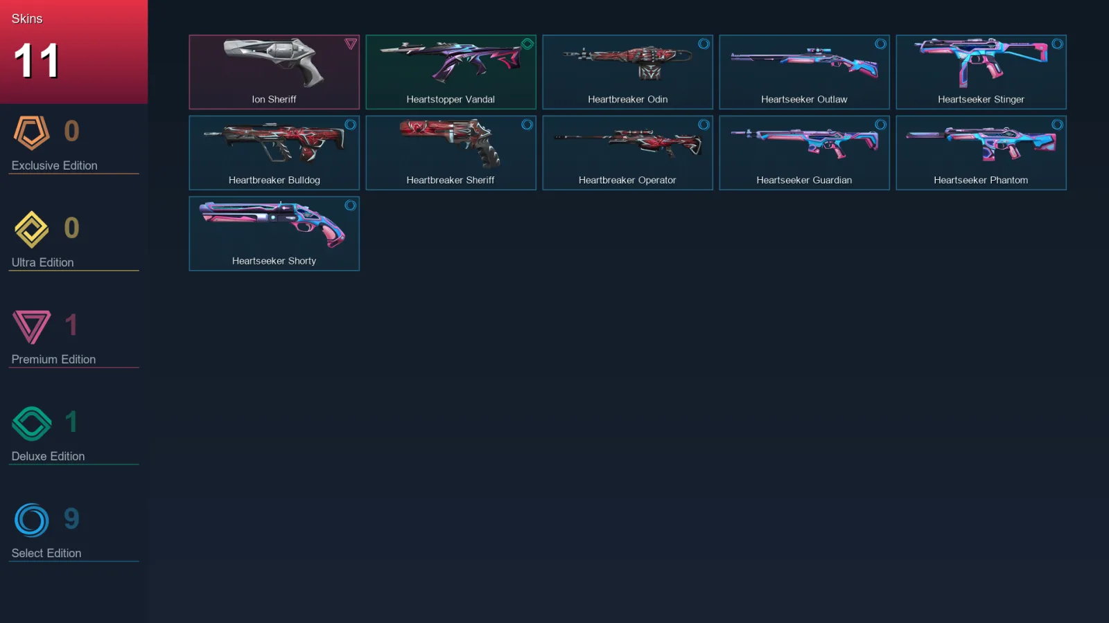 EU | Lv26 | Unranked | 11 Skin | 11 Agent | 9 Buddy