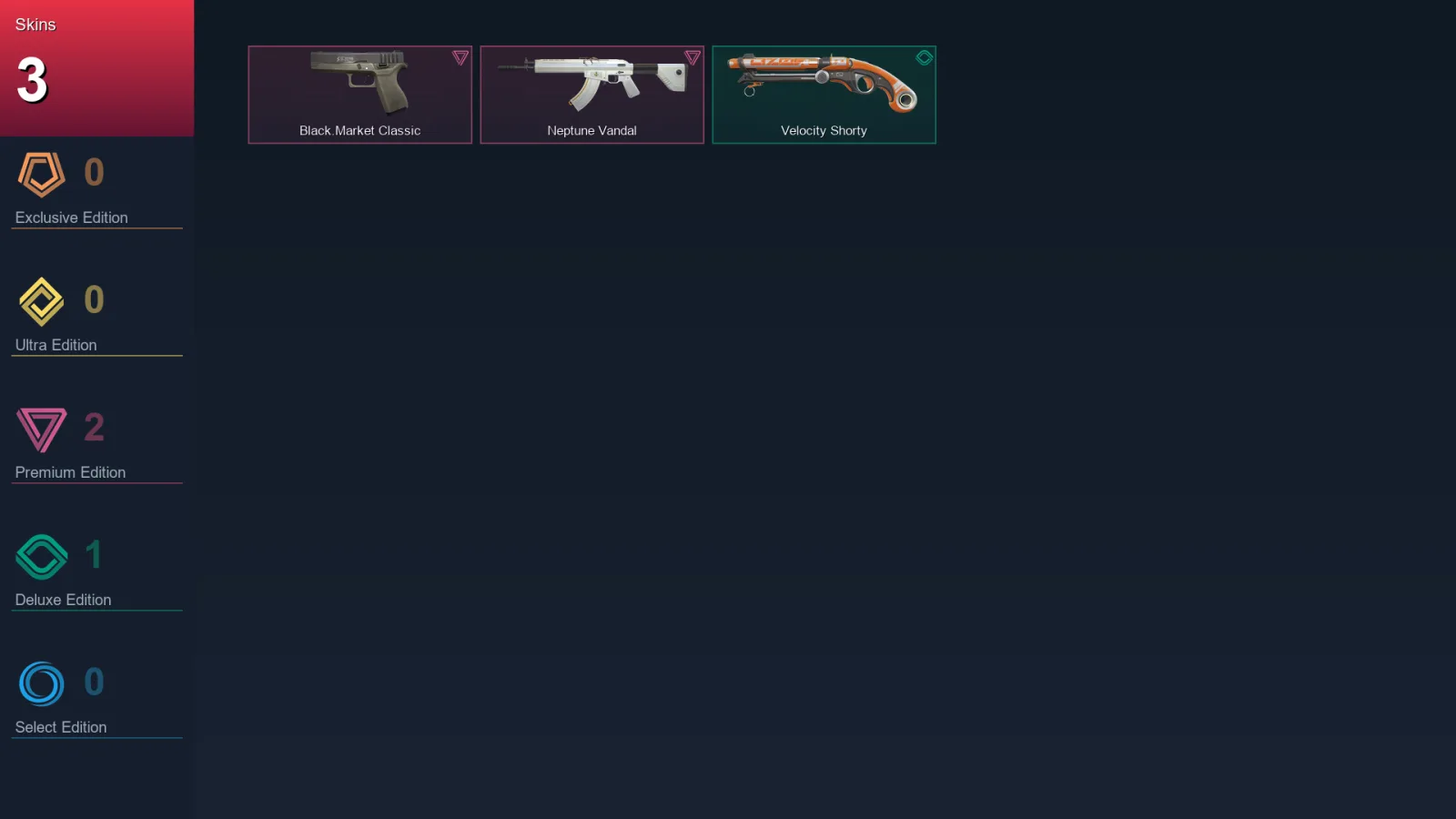 EU | Lv64 | Unranked | 3 Skin | 22 Agent | 26 Buddy — Neptune Vandal