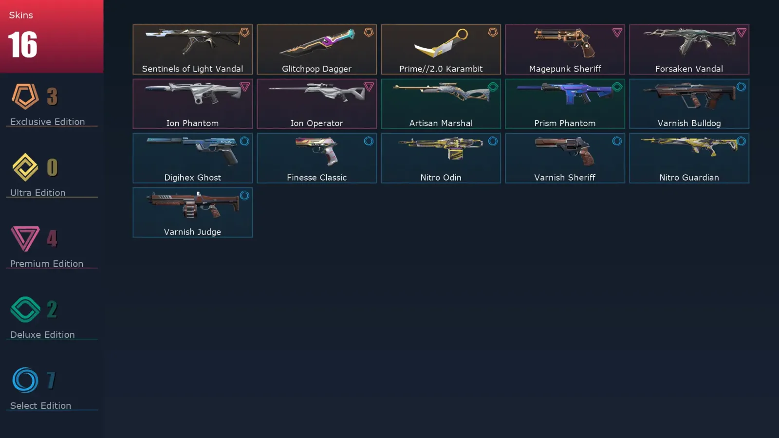 [Valorant] | EU | Level 98 | 19 Agents | 16 Skins