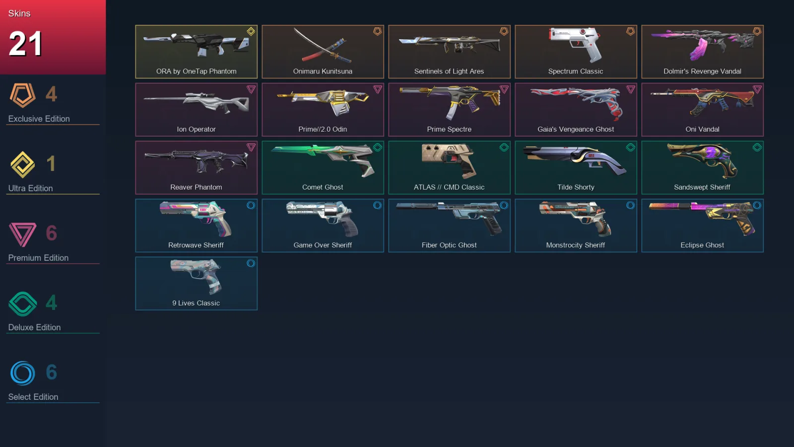EU | Lv205 | Unranked | 21 Skin | 28 Agent | 69 Buddy — Fiber Optic Ghost