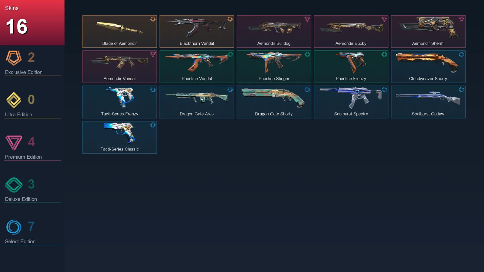 EU | Lv16 | Unranked | 16 Skin | 9 Agent | 13 Buddy — Valorant account