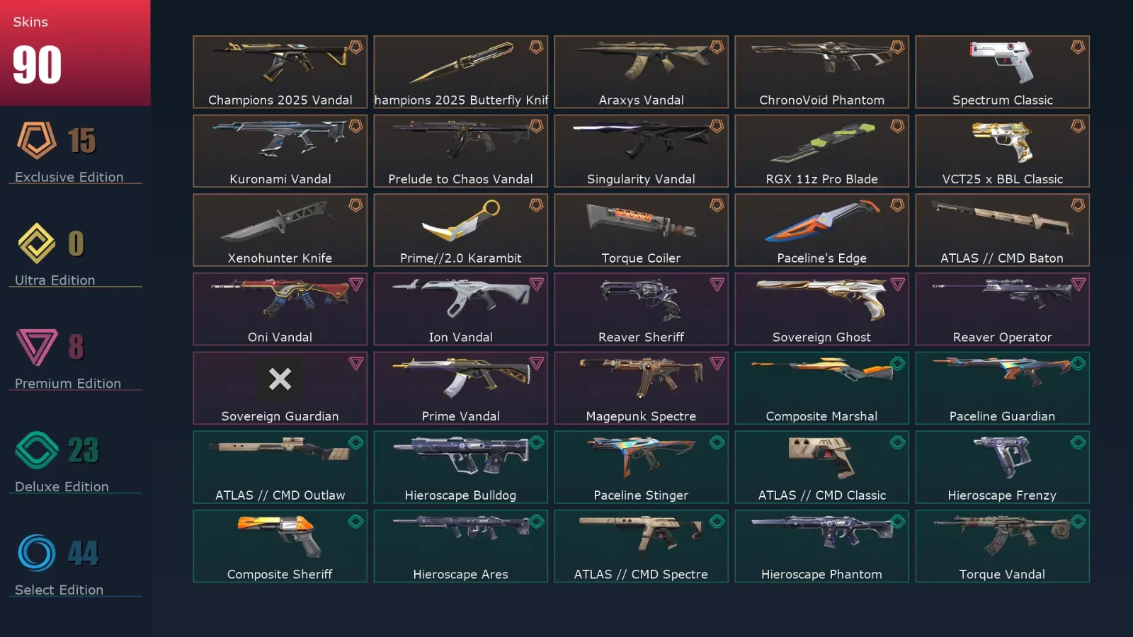 [Valorant] | EU | Level 110 | 29 Agents | 90 Skins — Valorant account
