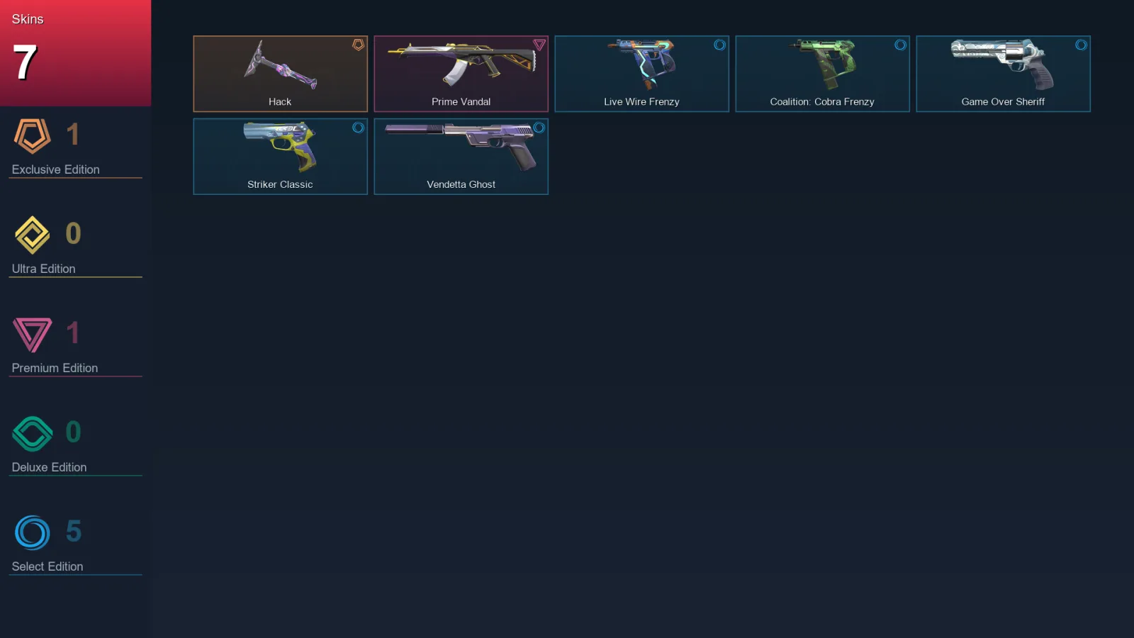AP | Lv115 | Unranked | 7 Skin | 27 Agent | 65 Buddy