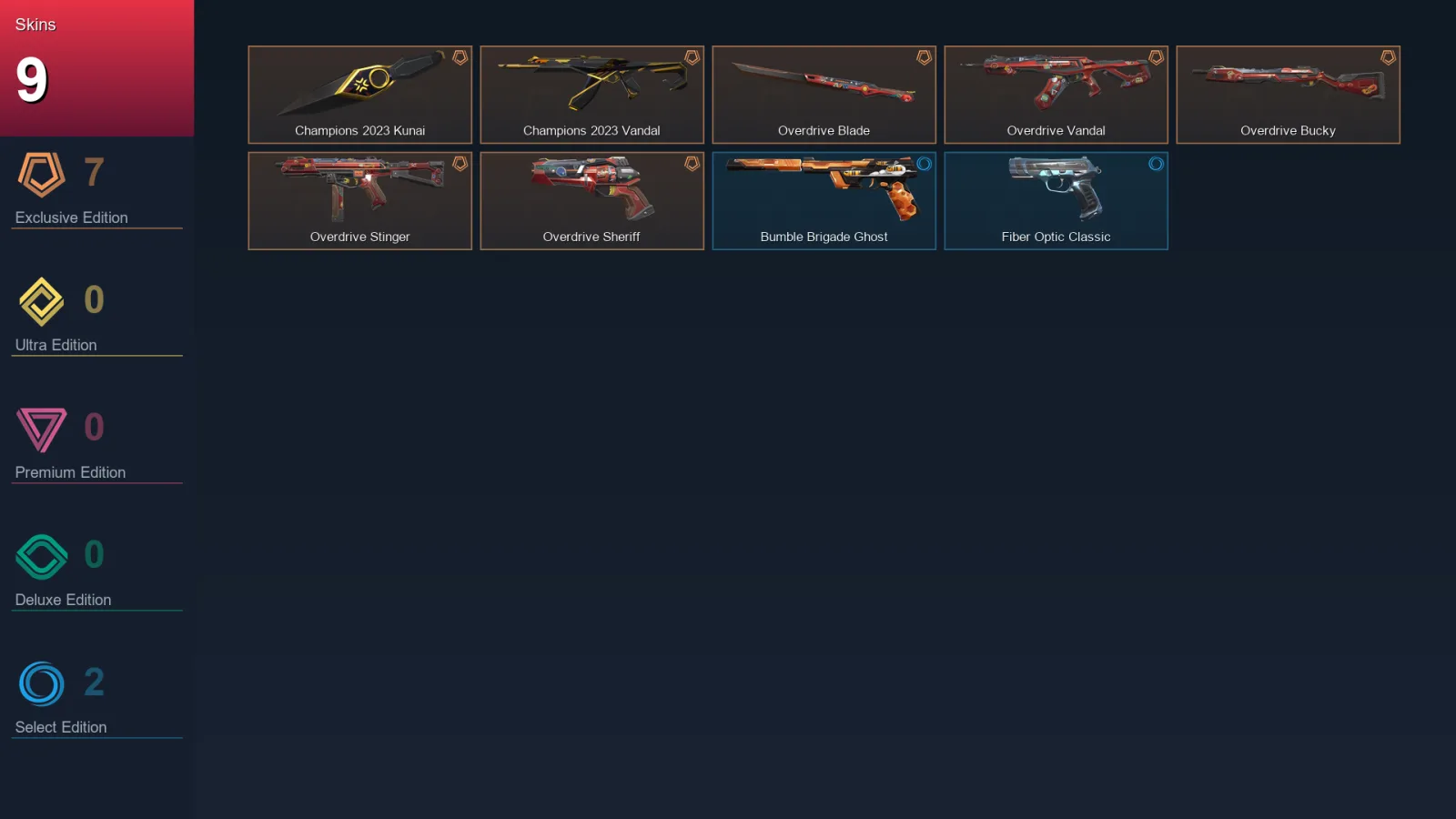 NA | Lv10 | Unranked | 9 Skin | 7 Agent | 6 Buddy