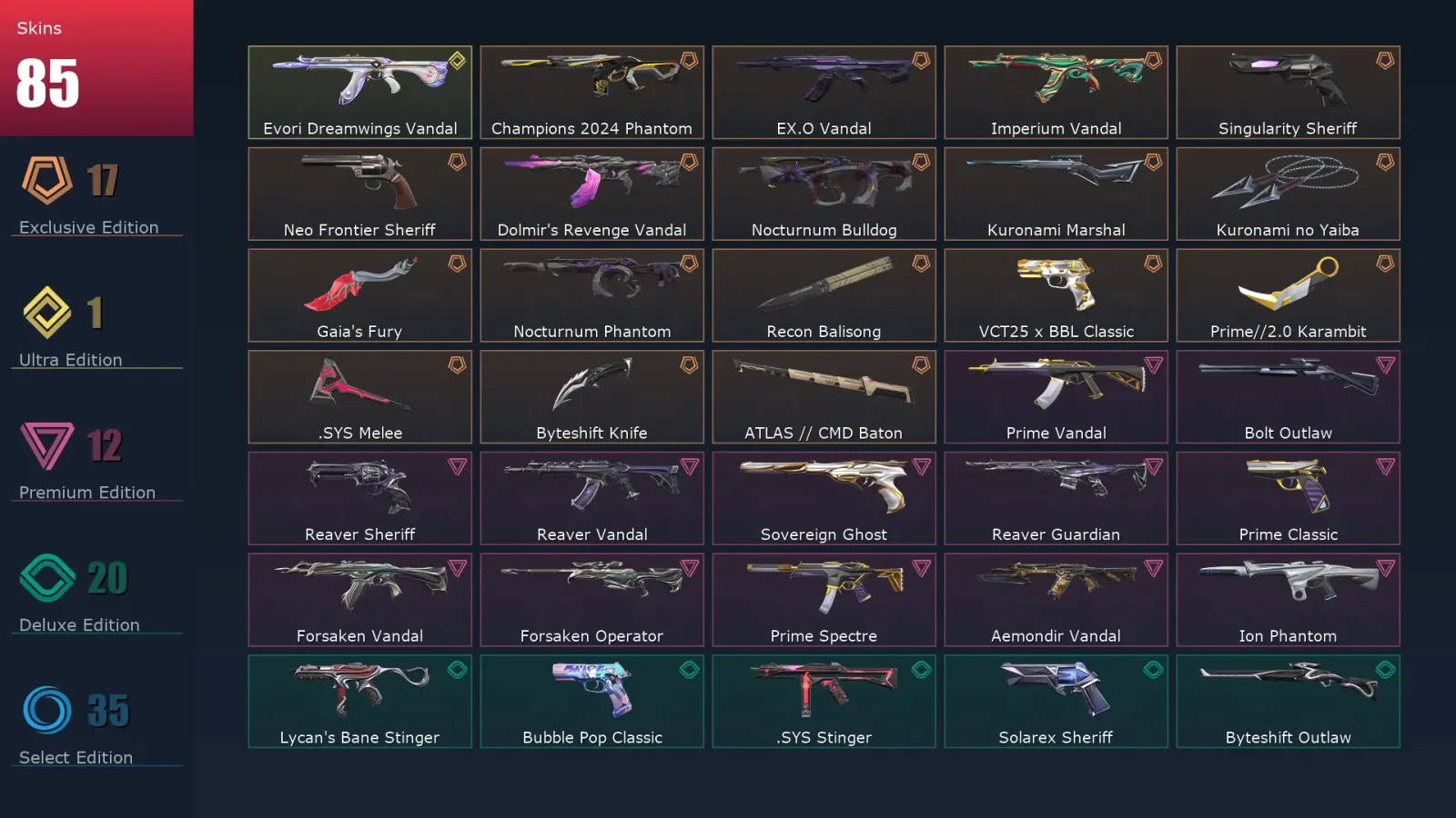 [Valorant] | EU | Level 307 | Ascendant 1 | 28 Agents | 85 Skins — Valorant account