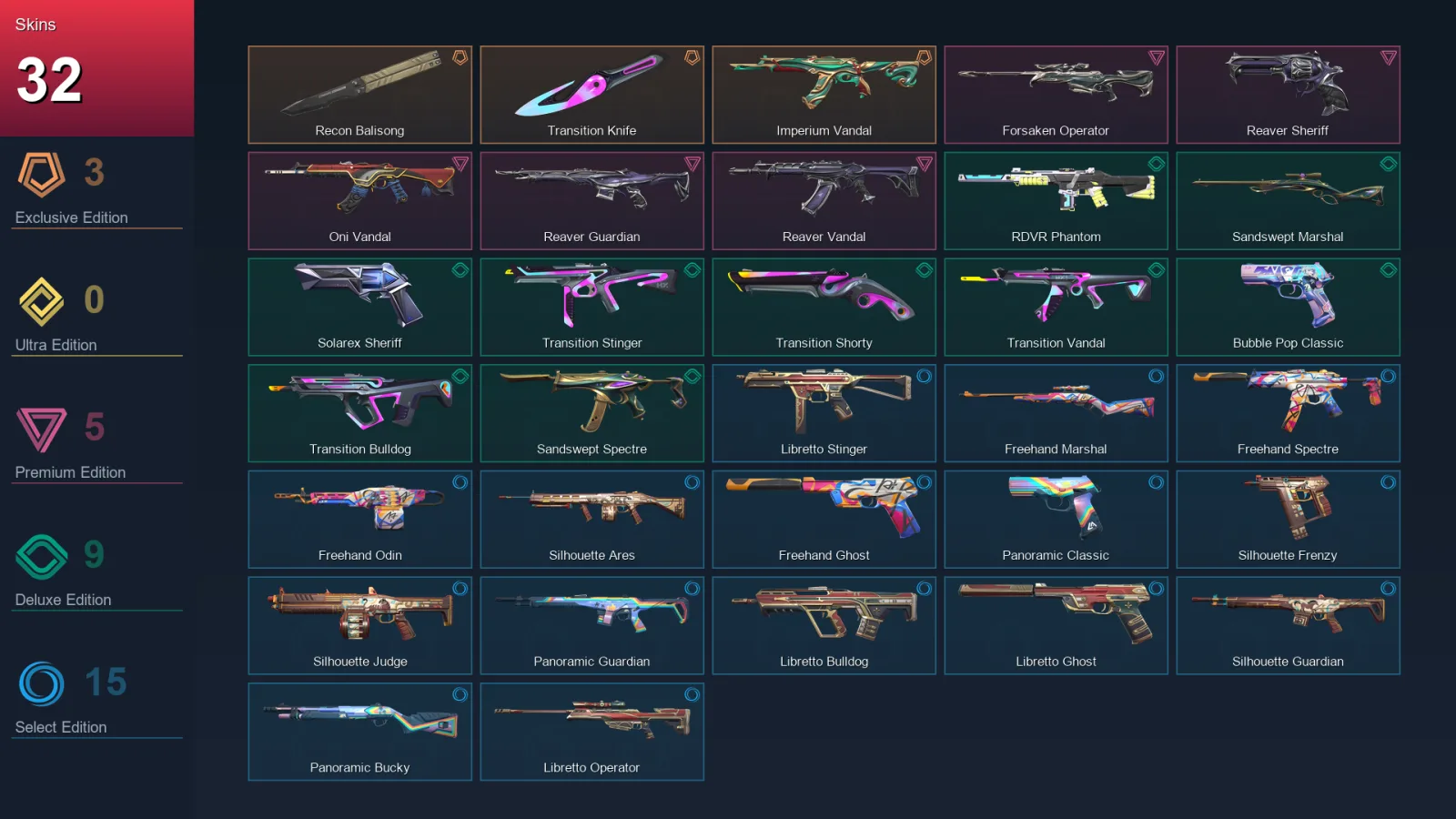 LA | Lv119 | Unranked | 32 Skin | 27 Agent | 51 Buddy