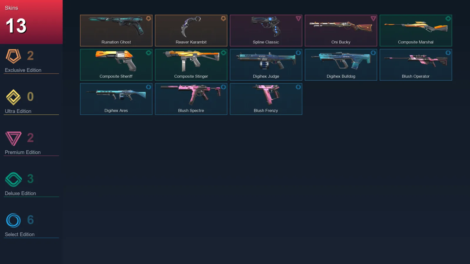 NA | Lv25 | Unranked | 13 Skin | 8 Agent | 10 Buddy