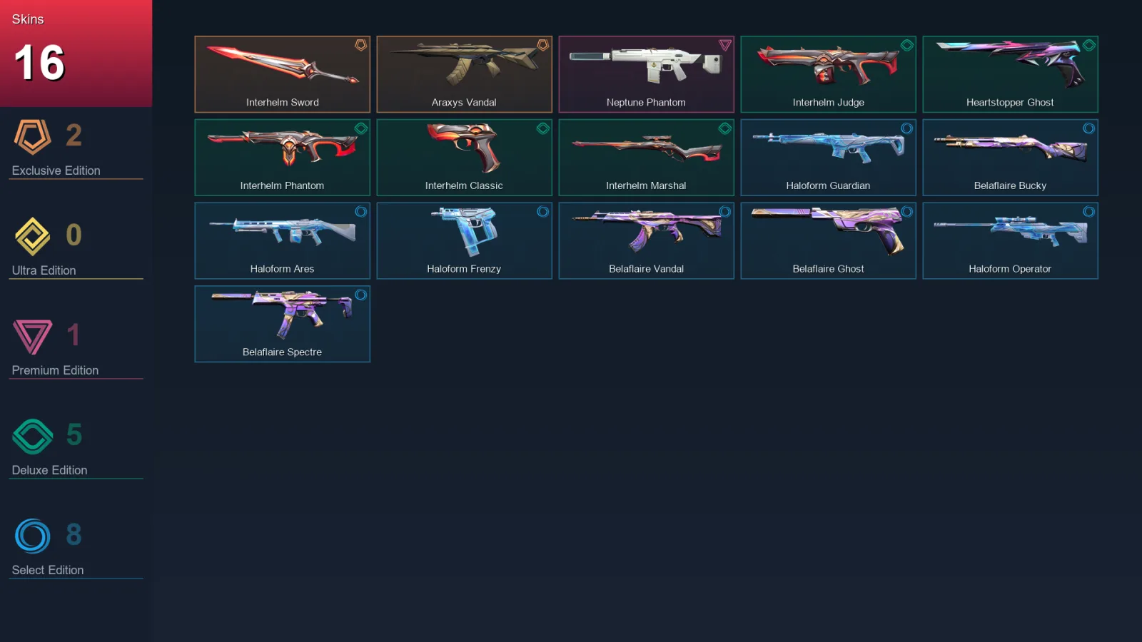 AP | Lv57 | Unranked | 16 Skin | 19 Agent | 18 Buddy