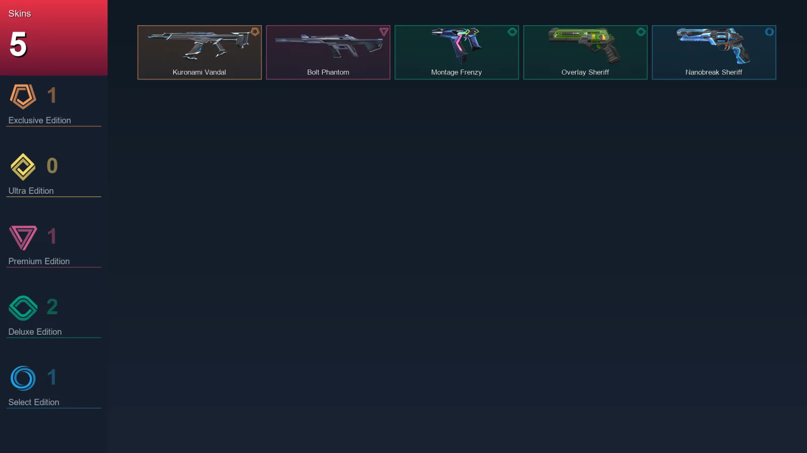 AP | Lv67 | Unranked | 5 Skin | 24 Agent | 25 Buddy