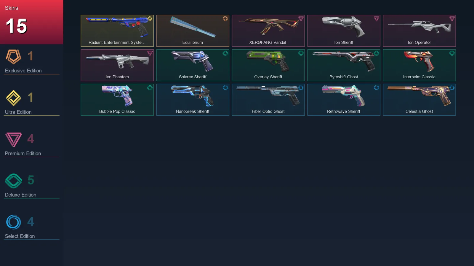 EU | Lv206 | Unranked | 15 Skin | 28 Agent | 58 Buddy — Valorant account