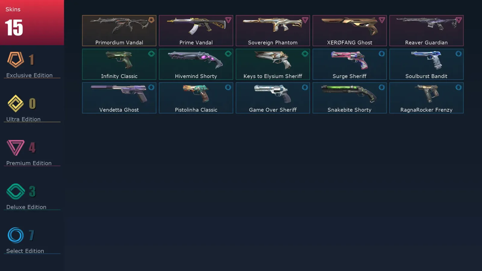 [Valorant] | EU | Level 138 | Gold 3 | 25 Agents | 15 Skins