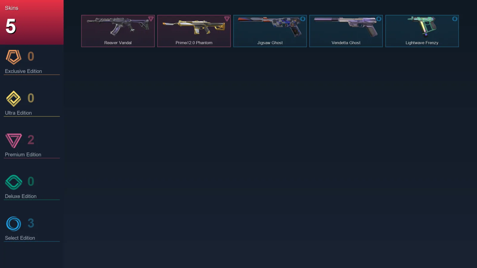 AP | Lv126 | Unranked | 5 Skin | 23 Agent | 50 Buddy