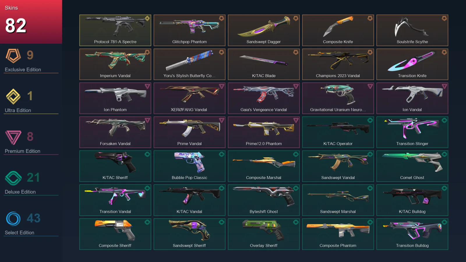 BR | Lv381 | Unranked | 82 Skin | 27 Agent | 128 Buddy — Valorant account