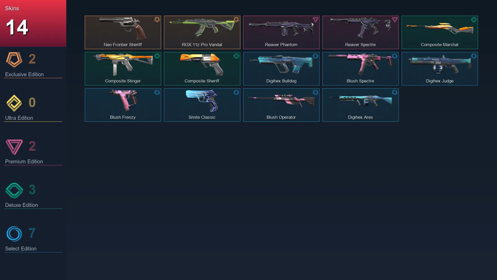 EU | Lv21 | Unranked | 14 Skin | 9 Agent | 9 Buddy — Valorant account