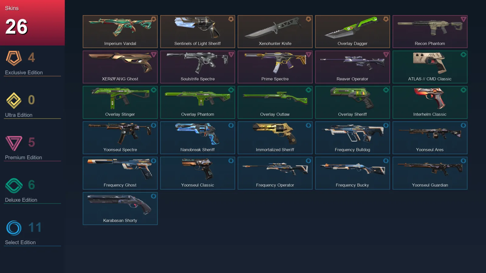 AP | Lv150 | Unranked | 26 Skin | 27 Agent | 66 Buddy
