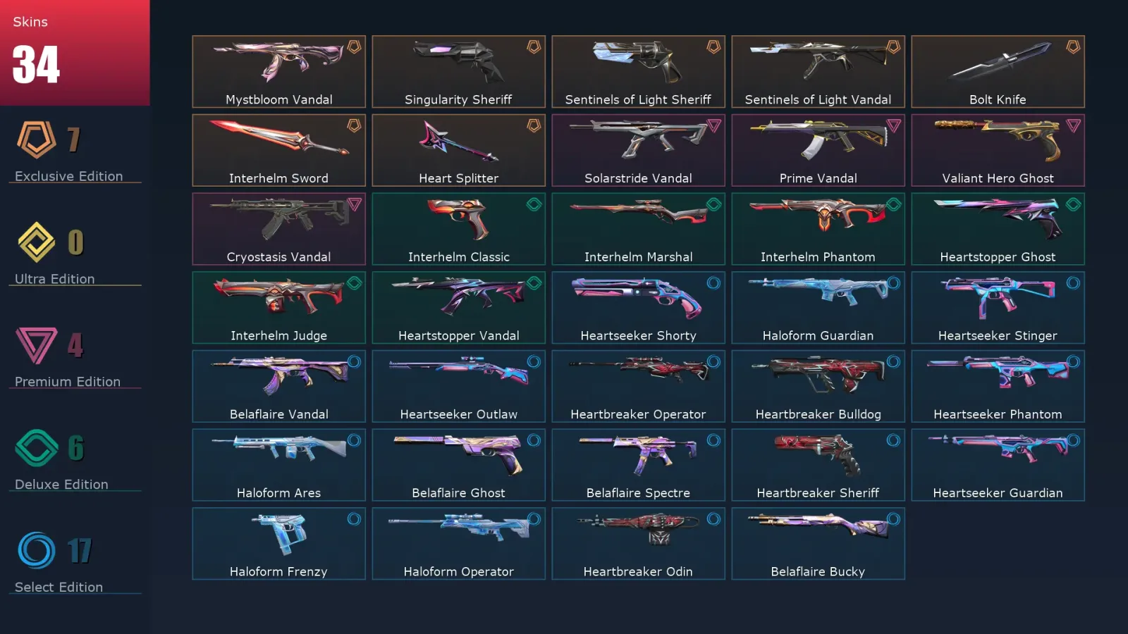 [Valorant] | EU | Level 67 | 16 Agents | 34 Skins — Valorant account