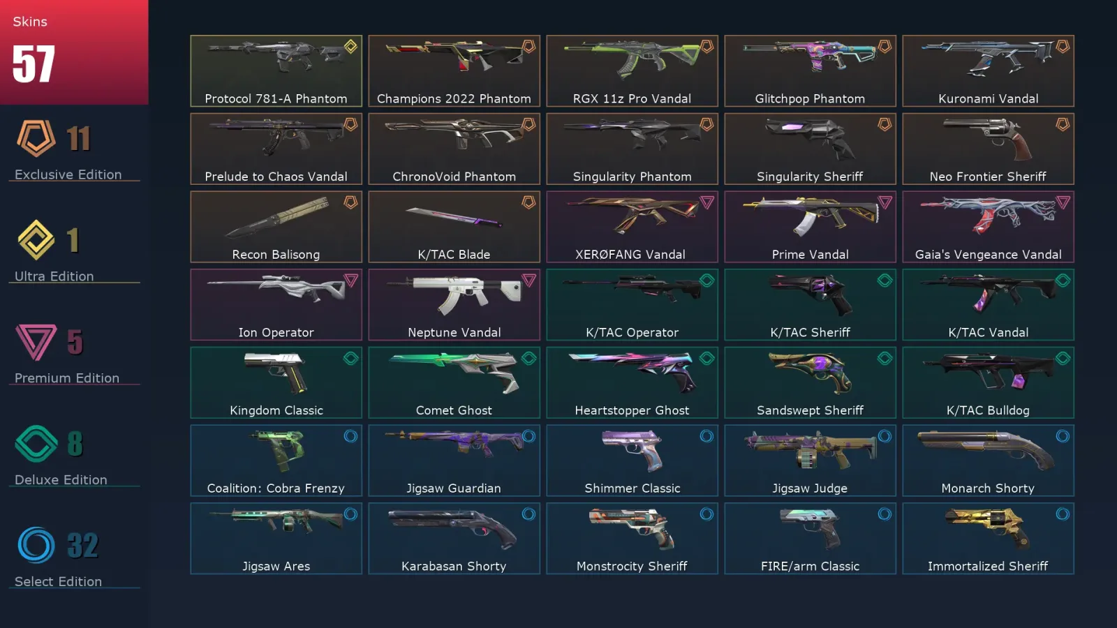 [Valorant] | EU | Level 296 | 29 Agents | 57 Skins — Valorant account