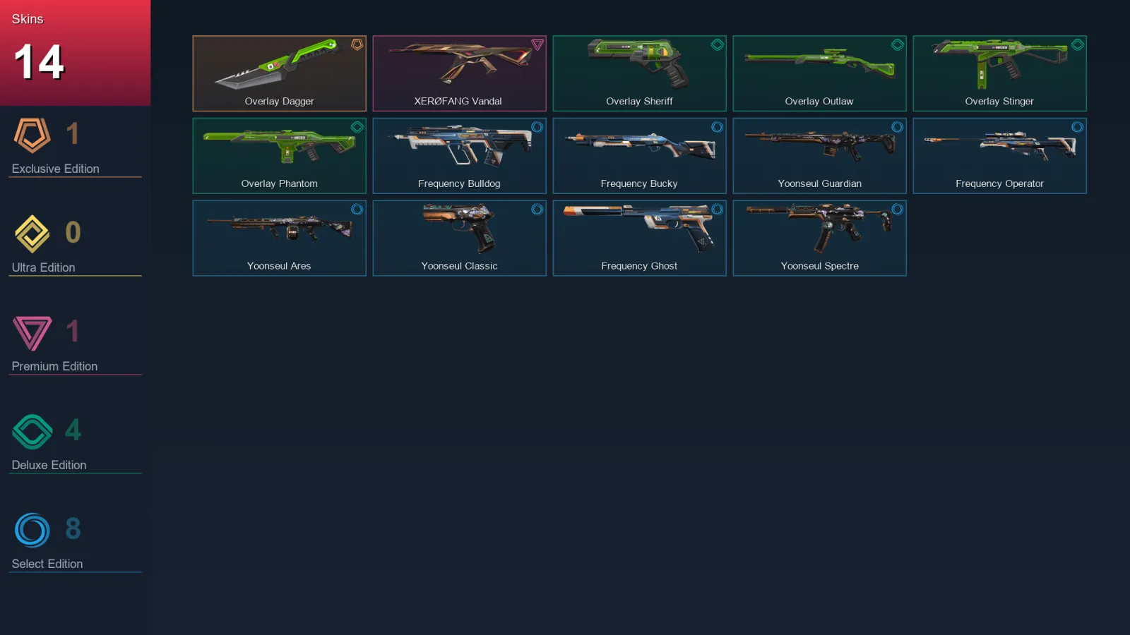 AP | Lv78 | Unranked | 14 Skin | 24 Agent | 36 Buddy